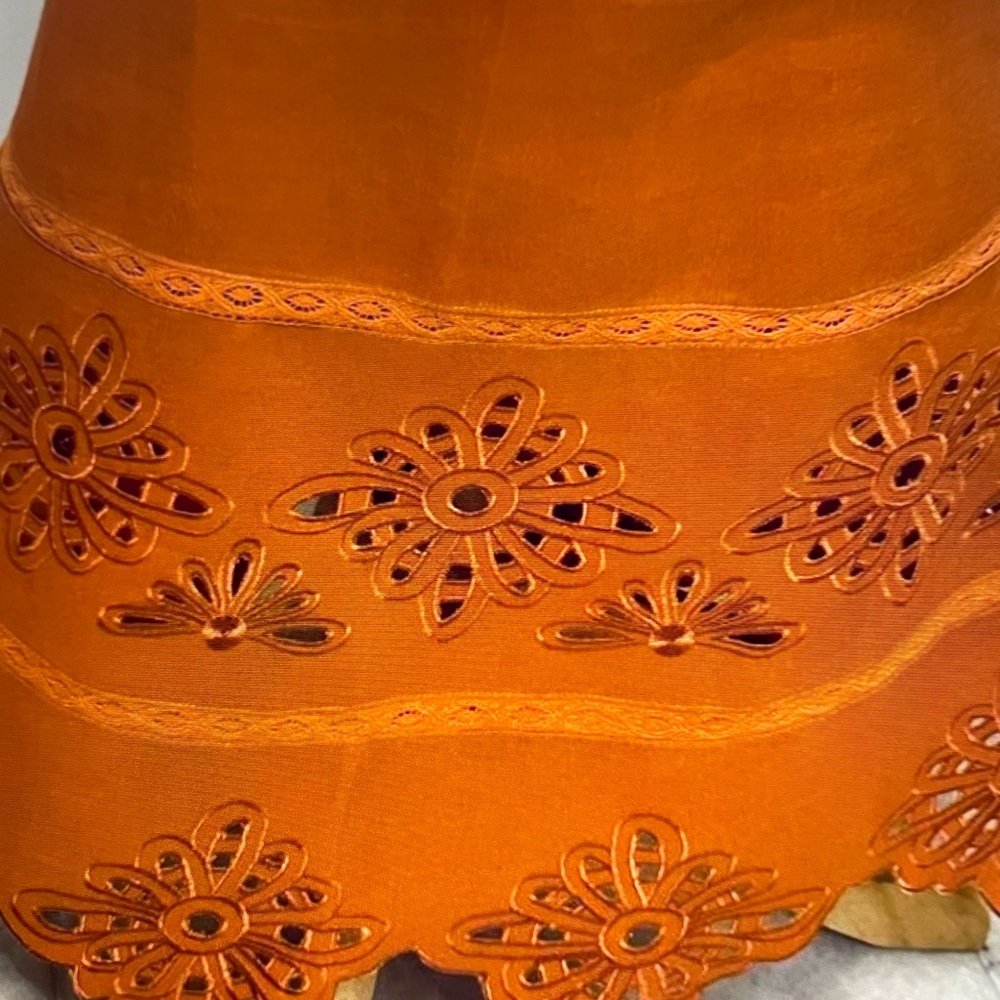 Rust Orange Embroidered Three-Piece Set - Picture 4 of 16
